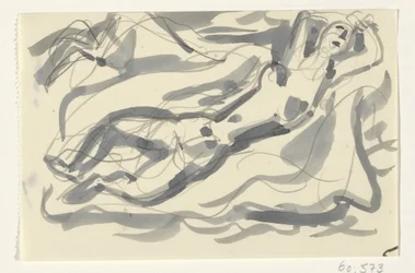 Donna nuda e cavallo nel mare