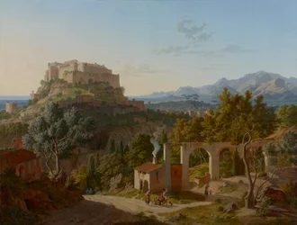 Paesaggio con il castello di Massa di Carrara