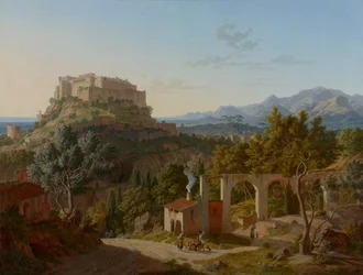 Paesaggio con il Castello di Massa di Carrara