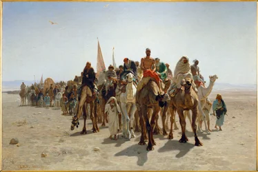 Pellegrini in cammino verso la Mecca (olio su tela)