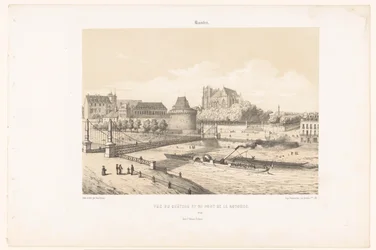 Vista del castello e del Pont de la Rotonde sulla Loira a Nantes