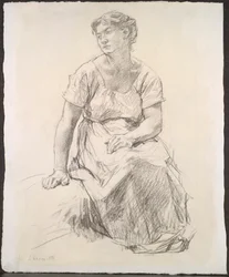 Contadina seduta
