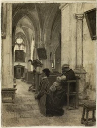 Donne che pregano in chiesa