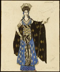 Bozzetto di costume per "Salomè": Erodiade