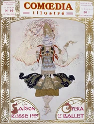 Ballerina dei Ballets Russes di Bakst, cop. "Comoedia Illustré"