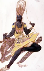 Costume di Vaslav Nijinsky creato da Léon Bakst per "Il dio blu" di Reynaldo Hahn (1875 - 1947)