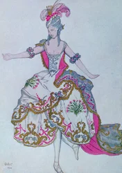 Bozzetto di costume per La Fata Garofano, da La Bella Addormentata