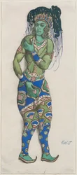Costume per il balletto Il dio blu di R. Hahn, 1911