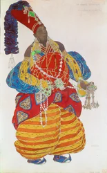 Costumi per il balletto Sheherezade, rappresentato durante la (acquerello)