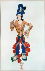 Costume per il ballerino Nijinsky nel balletto "Sheherezade", rappresentato durante ...