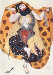 Costume di odalisca, per il balletto "Sheherezade" di Rimski-Korsakov (acquerello su carta)