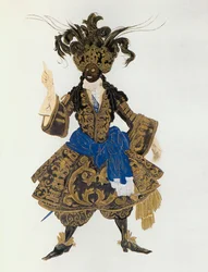 Bozzetto di costume per un personaggio del balletto ...