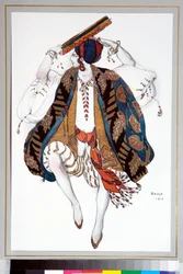 Ballets russes: Danzatrice ebrea, costume disegnato da Leon Bakst per il balletto Cleopatra