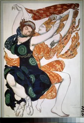 Due beotiane, costume per il balletto "Narciso" di Nikolai Tcherepnin
