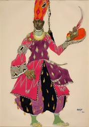 Eunuco, costume per il balletto Sheherazade di Nikolai Rimski-Korsakov, 1922