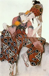 Iskander, bozzetto di costume per il balletto Il Peri di Paul Dukas (acquerello, gouache e pastello su carta)