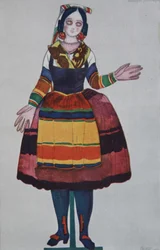 Burattino italiano. Costume per il balletto Il negozio di giocattoli magici di G. Rossini, 1919