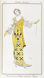 Abbigliamento parigino: Dione-disegno di Bakst eseguito da Paquin, 1913