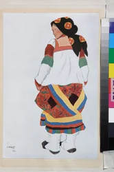Contadina, costume per il vaudeville Vecchia Mosca, al teatro Femina, Parigi