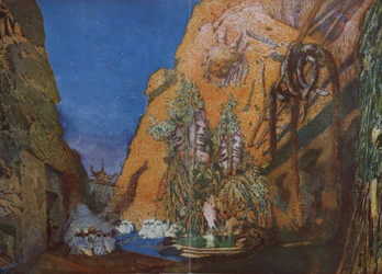 Progetto scenico per il balletto Il Dio Blu di R. Hahn, 1912