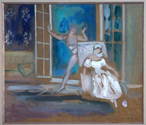 Vaslav Nijinski (1889-1950) e Tamara Karsavina (1885-1978) nel balletto "Le spectre de la rose"
