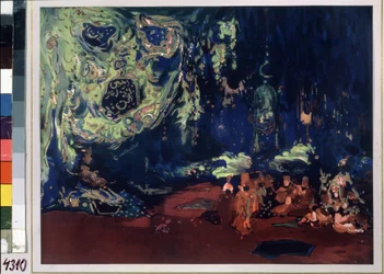 Scenografia per il balletto "Sheherazade" diretto da Nikolai Rimski-Korsakov