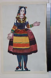 La bambola italiana, costume per il balletto "La Boutique Fantasque" diretto da Gioachino Rossini