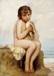 Bambino nudo con colomba