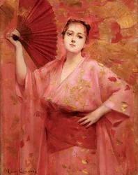 Georges Achille-Fould in abito giapponese, ca. 1885