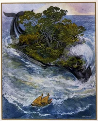 Le avventure di Sindbad (Sinbad) il marinaio. Dalle novelle delle 1001 notti (Novelle di mille e una notte). Illustrazione di Léon Carré (1878-1942)