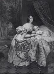 Ritratto di Maria Irineevna Buteneva, nata Chreptowicz 1811-1890 con la figlia Maria 1835-1905
