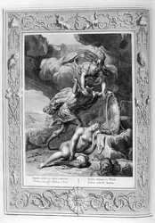 Nella mitologia greca, Perseo taglia la testa di Medusa la Gorgone