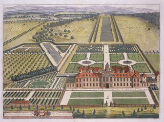 Wrest House nel Bedfordshire inciso da Johannes Kip (c.1652-1722)