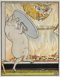 Illustrazione per la fiaba "I tre porcellini"