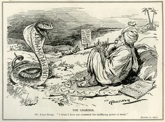 Lloyd George che incanta il serpente della disoccupazione, 1921