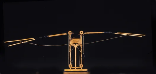 Macchina per volare con ali. Modello dal disegno di Leonardo da Vinci. Museo della Scienza e della Tecnologia, Milano.