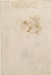 Allegoria sulla fedeltà della lucertola (recto); Bozzetto per una scenografia (verso)