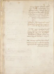 Arundel 263, f.151, Note di Leonardo da Vinci dal 