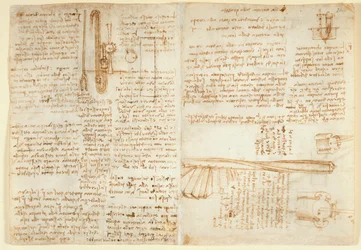 Note e schizzo su un dispositivo idraulico, da 