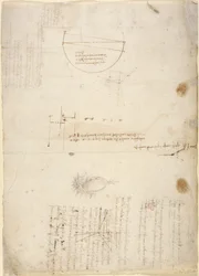 Arundel 263, f.33v Note e diagrammi sulla meccanica, dal 