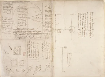 Note e diagrammi sulla meccanica e il centro di gravità, dal 