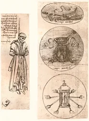 Disegni di Bernardo di Bandino Baroncelli impiccato e emblemi, c1472-c1519