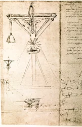 Estratto da un manoscritto di Da Vinci che descrive il principio e la costruzione di una "Gru" (manoscritto)