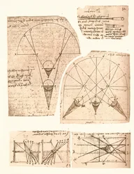 Cinque diagrammi che illustrano la teoria della luce e dell