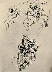 Studi per una Madonna col Bambino e un gatto