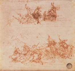Studio di cavalieri in combattimento e soldati a piedi, 1503