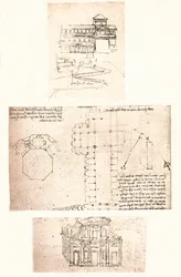 Tre disegni di chiese, c1472-c1519 1883