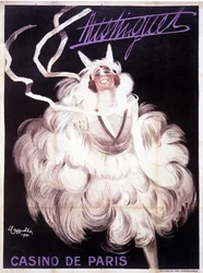 Manifesto che rappresenta Mistinguett al Casino de Paris