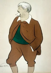 Jean Richepin (1849-1926) Poeta francese disegno di Cappiello