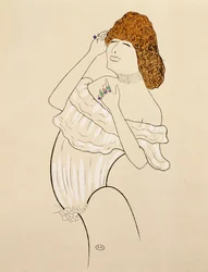Sarah Bernhardt (1844-1923) interpreta La signora delle camelie, adattamento teatrale del romanzo di Alexandre Dumas (1824-1895), incisione di Leonetto Cappiello (1875-1942)